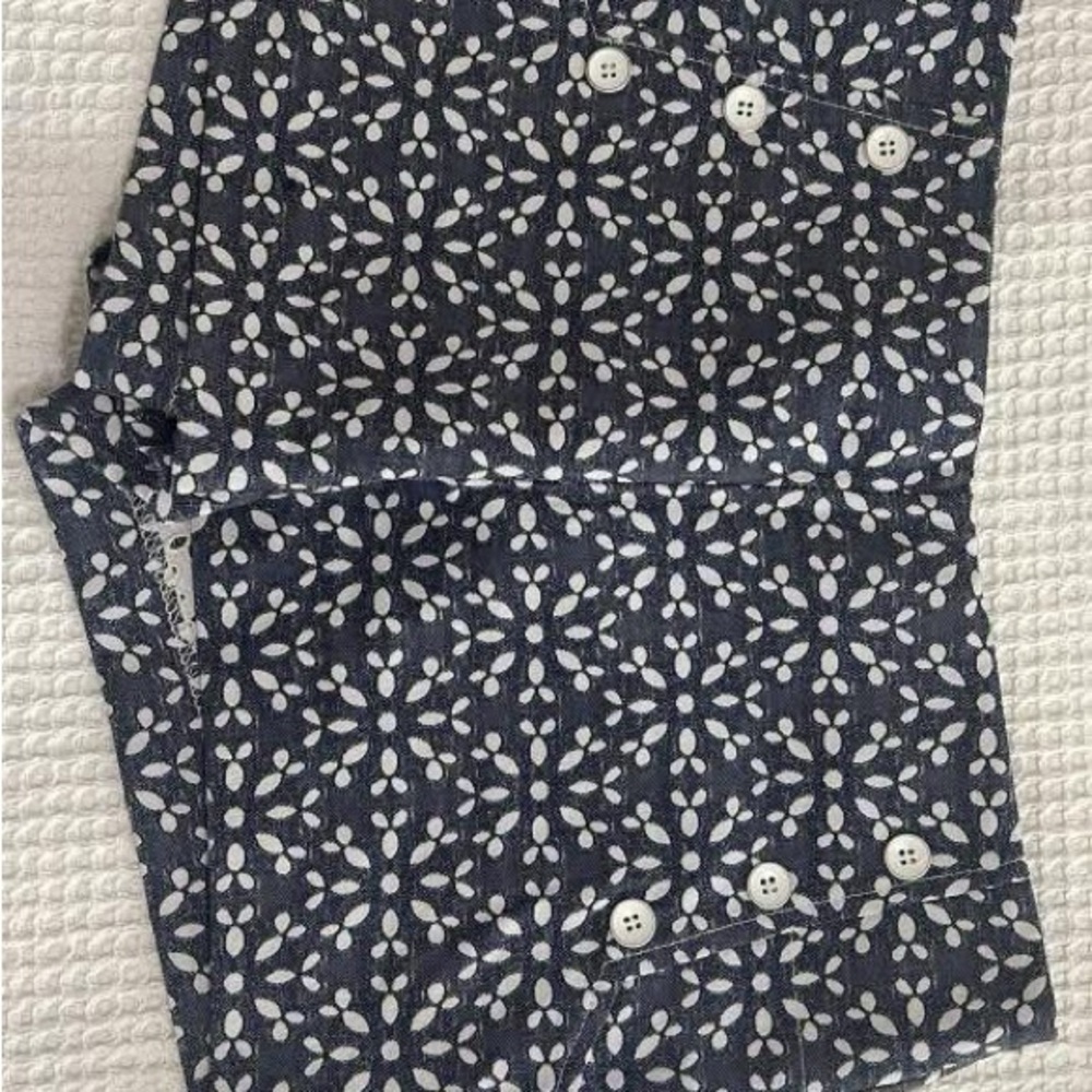 Skies Are Blue Blue and White Shorts Floral Pattern